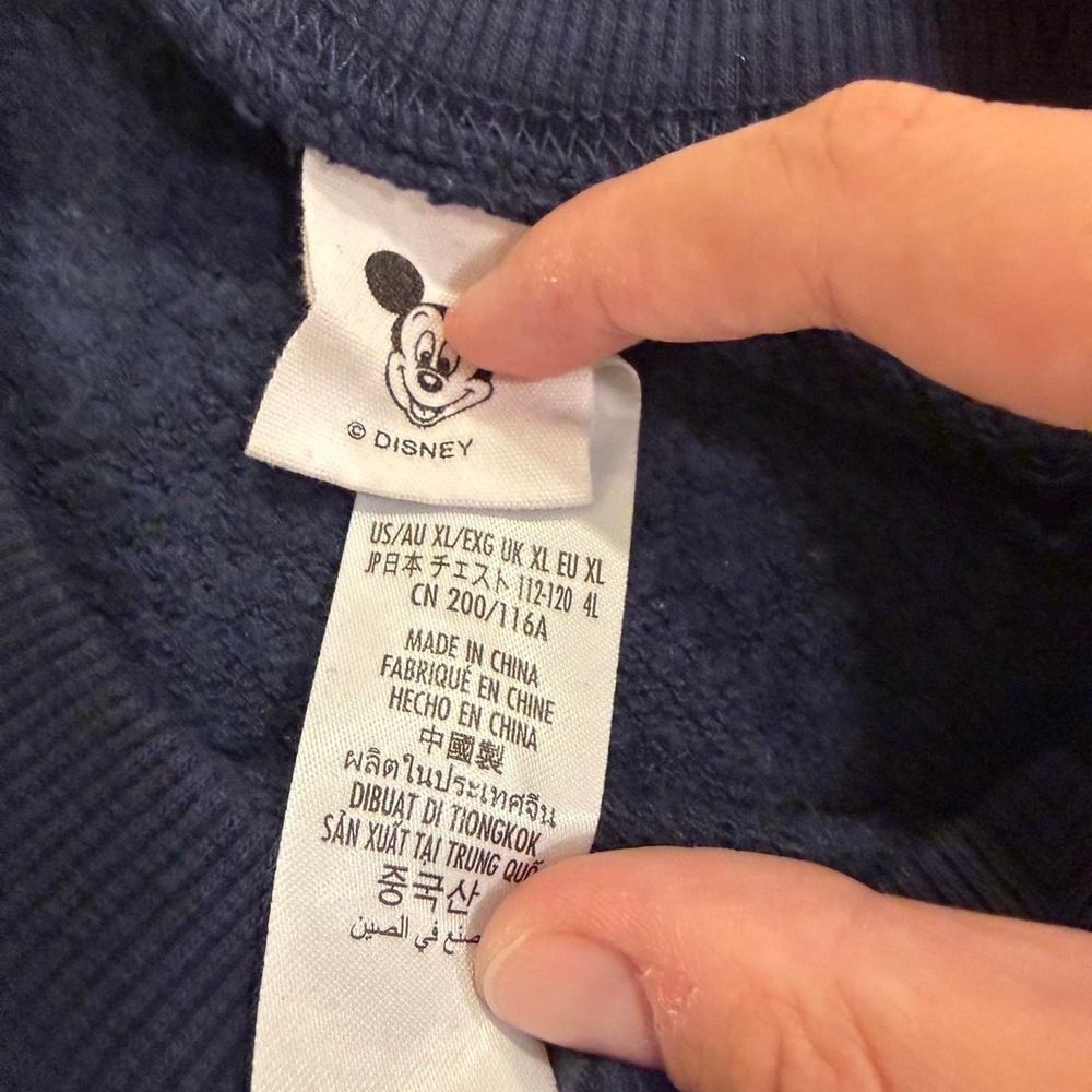 Disney Walt Disney World Mickey Mouse Sweatshirt Mens XL Navy Blue Pullover - Picture 3 of 4